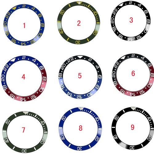 Per orologio da uomo 40 mm GMT ricambio lunetta in ceramica inserto orologio anello parti - Foto 2 di 22