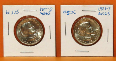 Lot of 2 1981 Susan B. Anthony Dollar D & S - nice coins