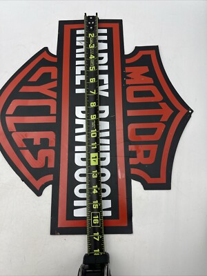 VINTAGE HARLEY DAVIDSON BAR & SHIELD LOGO STRONG METAL SIGN 17