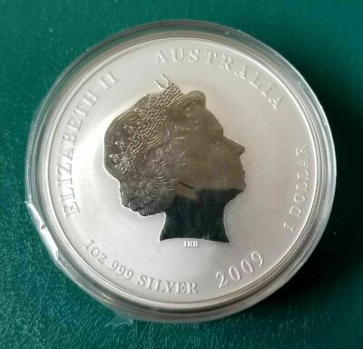 2009 1 oz Silver Australia Lunar Year Of The Ox Color from a Mint