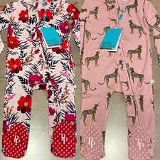 Posh Peanut 6-9 Chloe & Mara Ruffled Footies