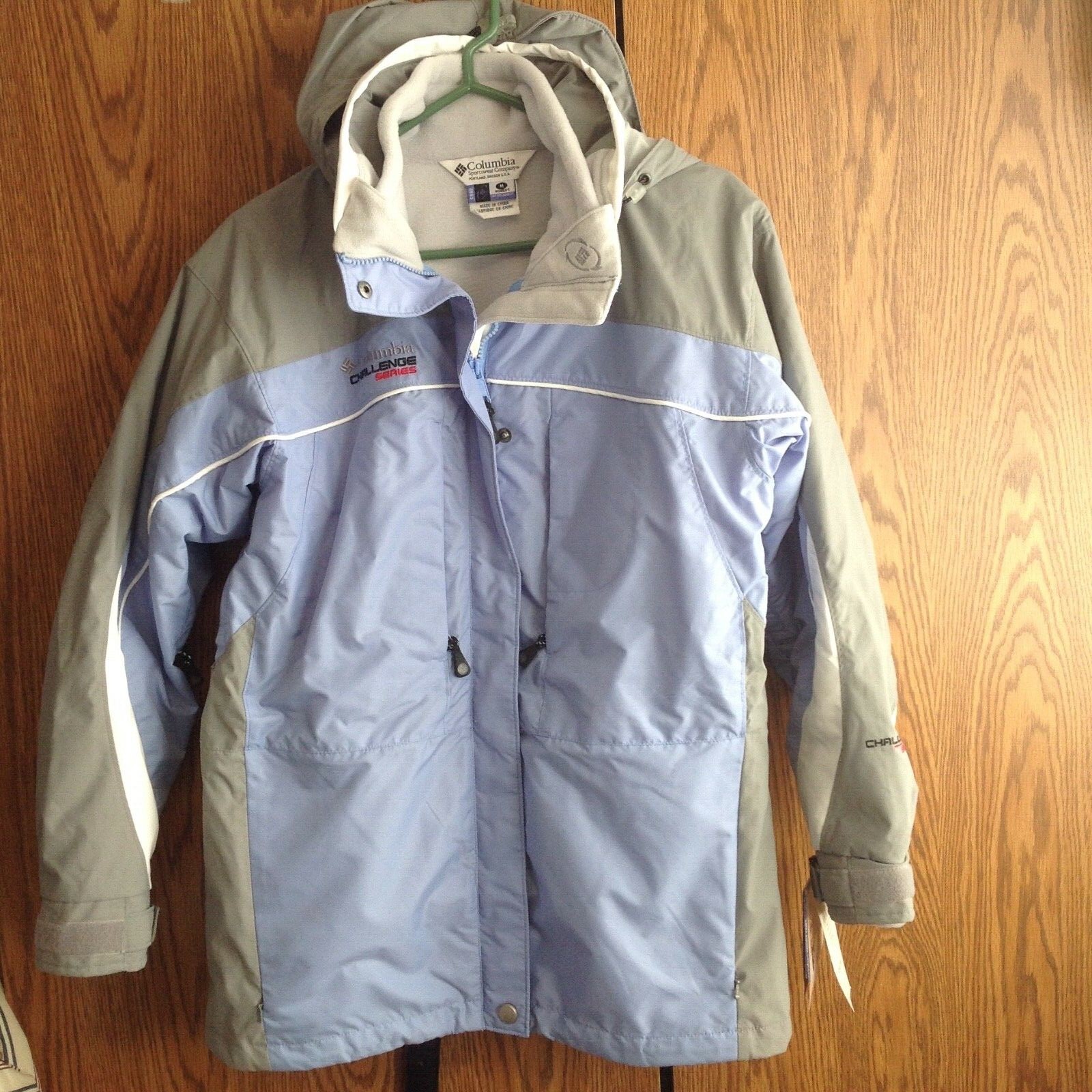 COLUMBIA CHALLENGE SERIES Ski Snowboarding Jacket Women’s M Blue Gray EUC