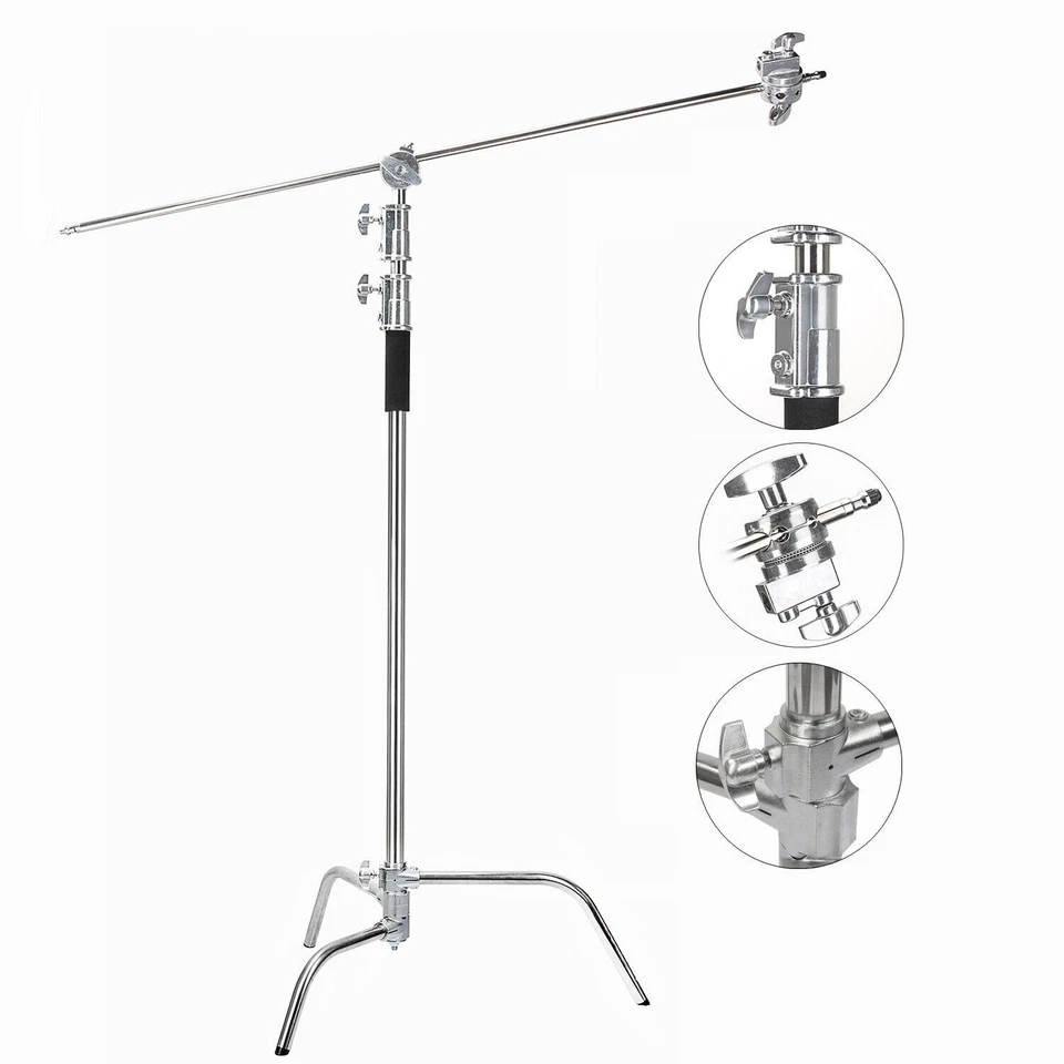 330cm light reflector tripod C stand with extension arm for Aputure Godox de - Image 2 of 4
