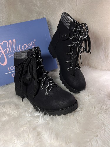 Jellypop Women’s Ankle Boot Plaid Collar Lace Up Size 9 - Picture 7 of 9