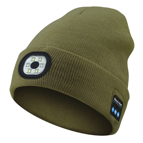Bluetooth LED Beanie Hat with Music Speakers Mic Rechargeable Cap Head Lamp Gift - Picture 23 of 26