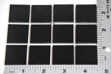 LOT OF 12 BLACK 1"x 1" 3mm THICK BULLSEYE GLASS BASES 90 COE FUSIBLE