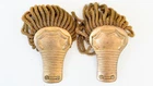 Vintage WWII Era Metal Epaulettes Ceremonial Shoulder Pads Military Uniform
