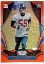 2018 Panini Certified #188 Lorenzo Carter Mirror Orange /225 Rookie Card Giants