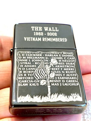 2002 The Wall 1982-2002 Vietnam Remembered Zippo Lighter - Made in