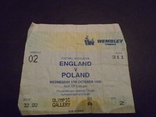 England v Poland UEFA European Championship Group 7 17/10/90 Ticket Stub