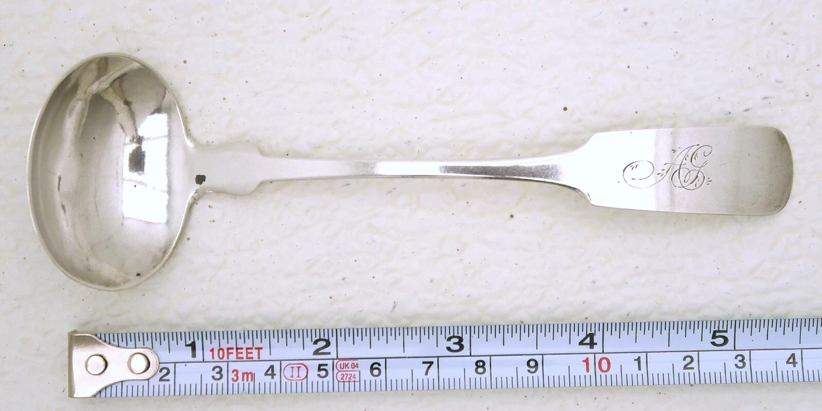 Albany NY & Ct Coin Silver Fiddle End Ladle Marked G. Kippen Made 1830