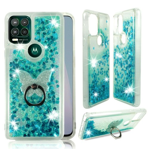 SOLO per Moto G Stylus 5G 2021, custodia bumper TPU glitter liquido anello telefono - Foto 18 di 23