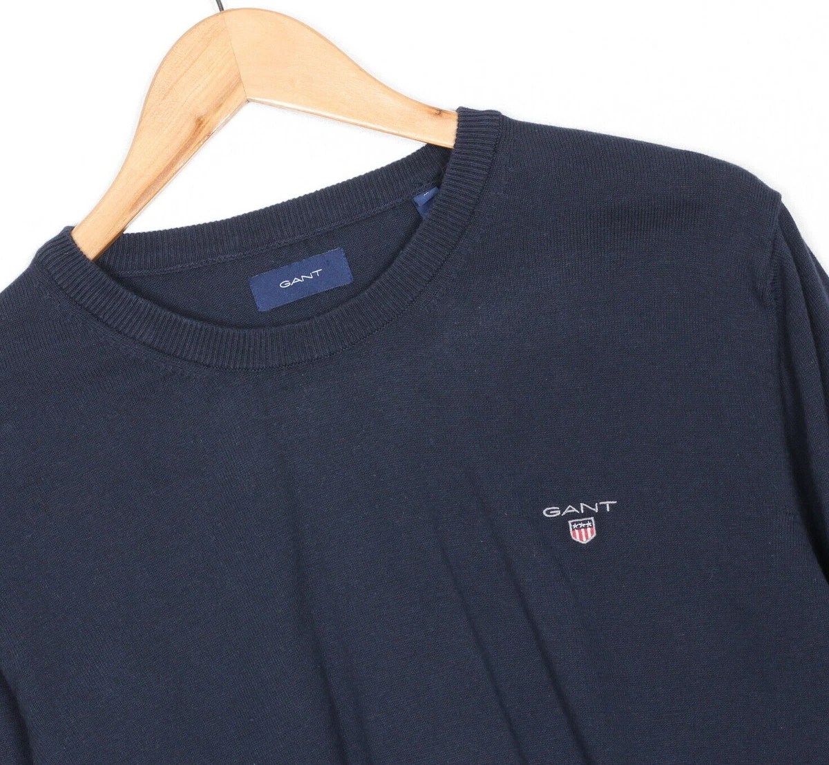 GANT Pull Pull Homme Taille M Col Rond Bleu Coton VR0136