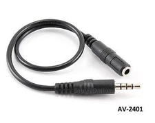 1ft CablesOnline 3.5mm (1/8") Stereo TRRS 4-Pole Male to Female Cable, AV-2401