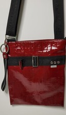 Nannini Red Genuinie Patent Leather Word Embossed Play Cross Body Bag