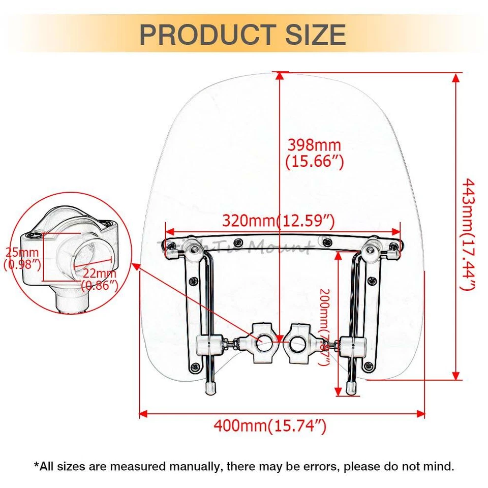 Parabrisas Smoke Large 17"x15" para Honda Shadow Spirit 1100 1996-2008 Foto 2 de 4
