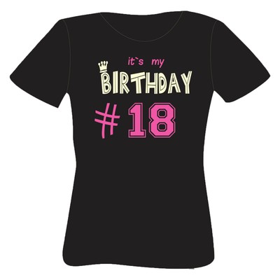 Neu Fun Shirt in schwarz zum Geburtstag Shirt Damen Fun T-Shirt 16. 18. Birthday
