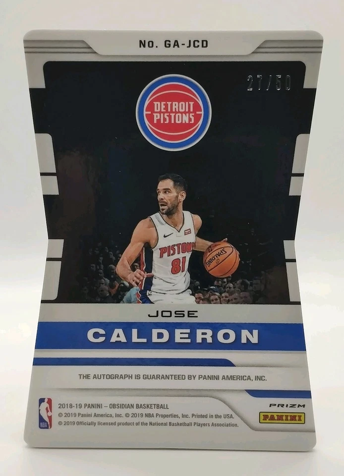 JOSE CALDERON 🏀 OBSIDIAN GALAXY DIE CUT AUTO 🏀 #27/50 DETROIT PISTONS - Image 3 of 4