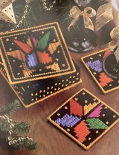 STELLAR COASTERS  PLASTIC CANVAS PATTERN