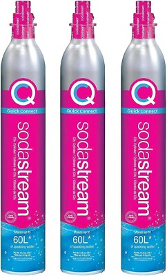 SodaStream CO2 Gas Carbonation Bundle | 3x 60L Pack of 3, 3 Pink 