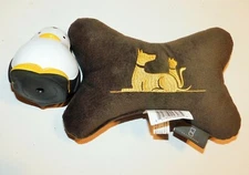 Set of 2 Squeaky Dog Chew Toys , Penguin & Bone