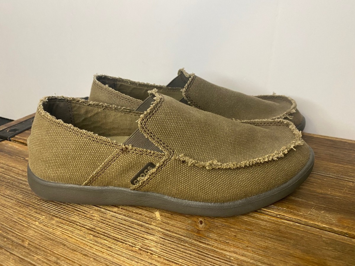 Crocs Shoes Santa Cruz Slip on Loafers Khaki Size M7 Khaki