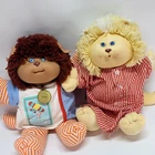 Cabbage Patch Kids Koosas Dog Cat Doll Lot 2 Orange Stripe 1983 Clothes Collar