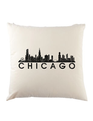 Skyline Chicago Dekokissen City Fun United States Of America Usa Us Flag