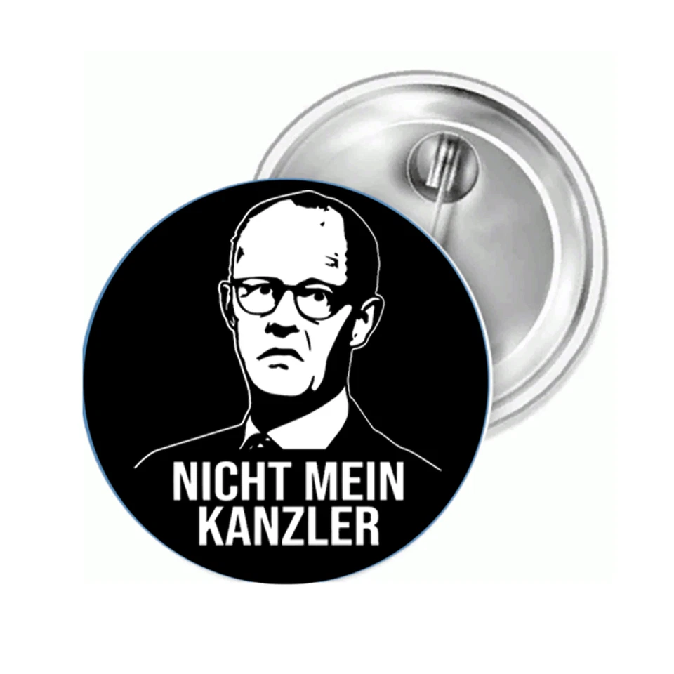 MARKENLOS Button Merz nicht mein Kanzler Wahl CDU Anstecknadel Anstecker Pin Brosche