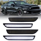 For 2010-2014 Ford Mustang Smoked Lens Front & Rear LED Side Marker Lights 4PCS