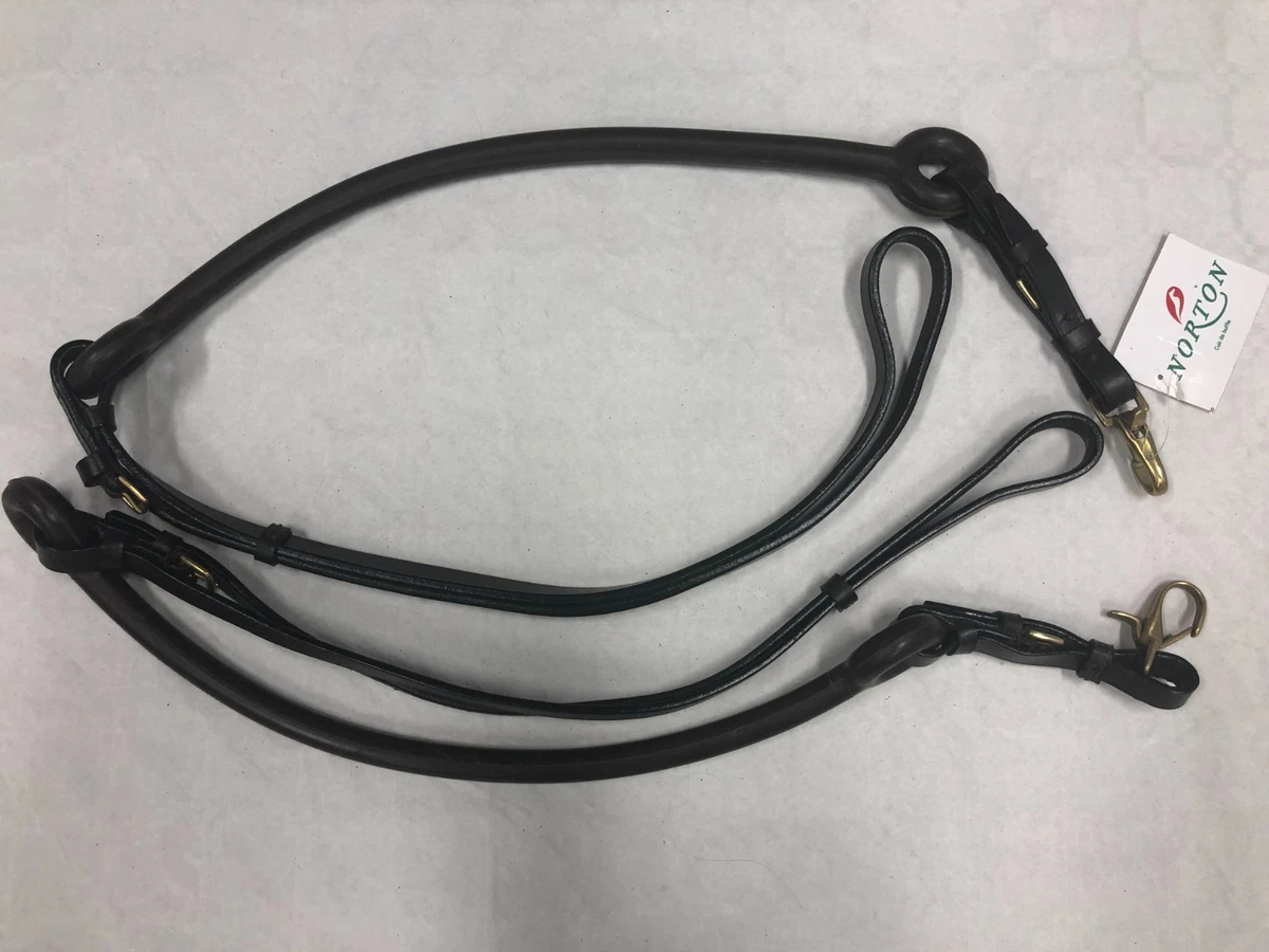 Rênes D'attelage En Cuir 7' X 1, Marron (fendues) – Fabrication Américaine, Occasion