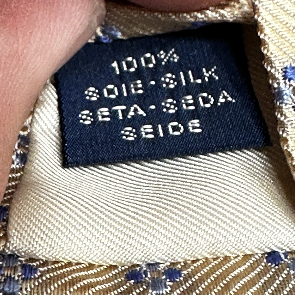 Corbata floral beige Breuer para hombre 100 % seda hecha en Francia - mancha Foto 4 de 4