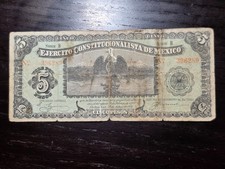 Mexique 5 Pesos Ejército Constitucionalista De Mexico 1914, P-S524