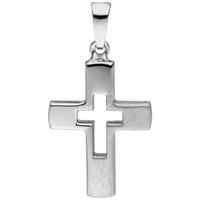 Jobo AnhäNger Kreuz 925 Sterling Silber Teil Matt KreuzanhäNger Silberkreuz
