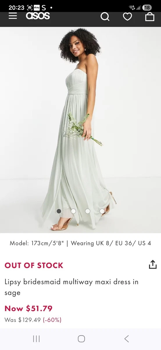 lipsy bella mesh multiway maxi dress Multiway Dress Lipsy Bella Bandeau Maxi Dress Green Lipsy Party/Cocktail  Green Dresses For Women For Sale UK