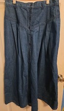 Vntg Brittania Denim Skirt Button Up Size 13/14