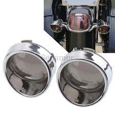 Pair Turn Signal Light Visor Ring Lens Cover For Harley Touring Dyna Road Glide