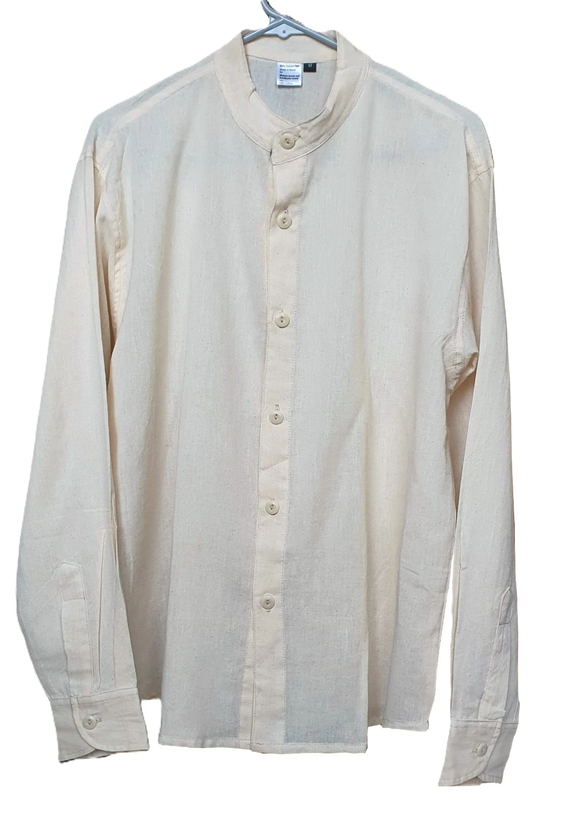 Pure Cotton Cream White Grandad Men's Kurta Shirt Collarless Full Sleeve Kurtha
Opens in a new windo