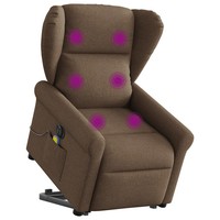 Massagesessel Mit Aufstehhilfe Elektrisch Braun Stoff Sessel Relaxsessel
