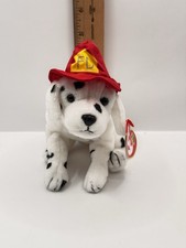 Ty ( Fireplug) 2004 Dalmation Beanie Baby Dog With Red Fire Hat 