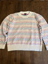 Talbots Sweater Size Large Speckled Dots Pullover Office Casual Cute Work Outfit