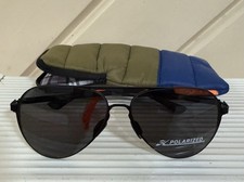 Hobie Polarized Men's Aviator Sunglasses Black Frame Black Lens with Case