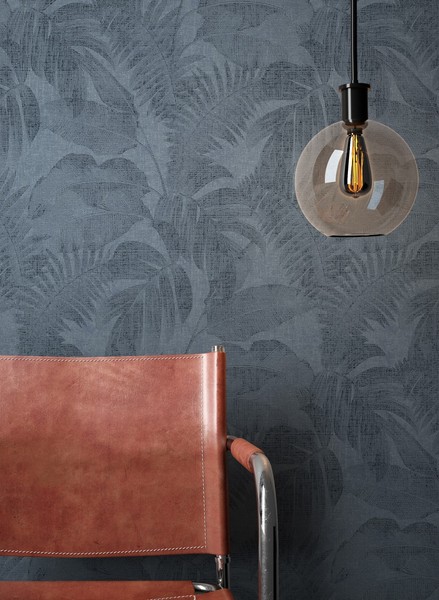 Newroom Vliestapete Blau PalmenbläTter Dschungel Tropisch Wohnzimmer Elegant-image