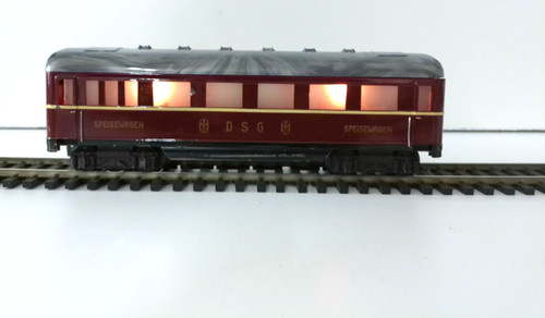 Fleischmann Spur 0 411 Speisewagen "DSG" "Blechwagen" - Licht - ohne OVP # 9351 | Zustand: Gebraucht