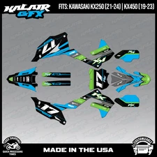Kalair GFX Graphics Kit for KX450 2019-2023 and KX250 2021-24 Axis Series - CYAN