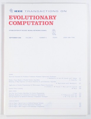 2000 Sep IEEE EVOLUTIONARY COMPUTATION genetic algorithms MACHINE LEARNING 