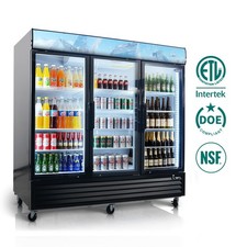 81" Commercial Display Fridge 70Cuft Capacity,LED Lighting,Energy Efficient
