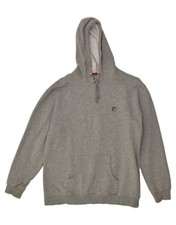 FILA Mens Hoodie Jumper Large Grey Cotton CN03