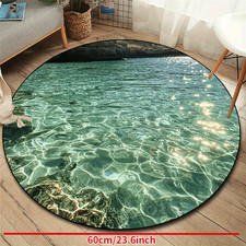 1pc Non-Slip Resistant Round Mat - Machine Washable 100 Polyester IndoorOutdoor