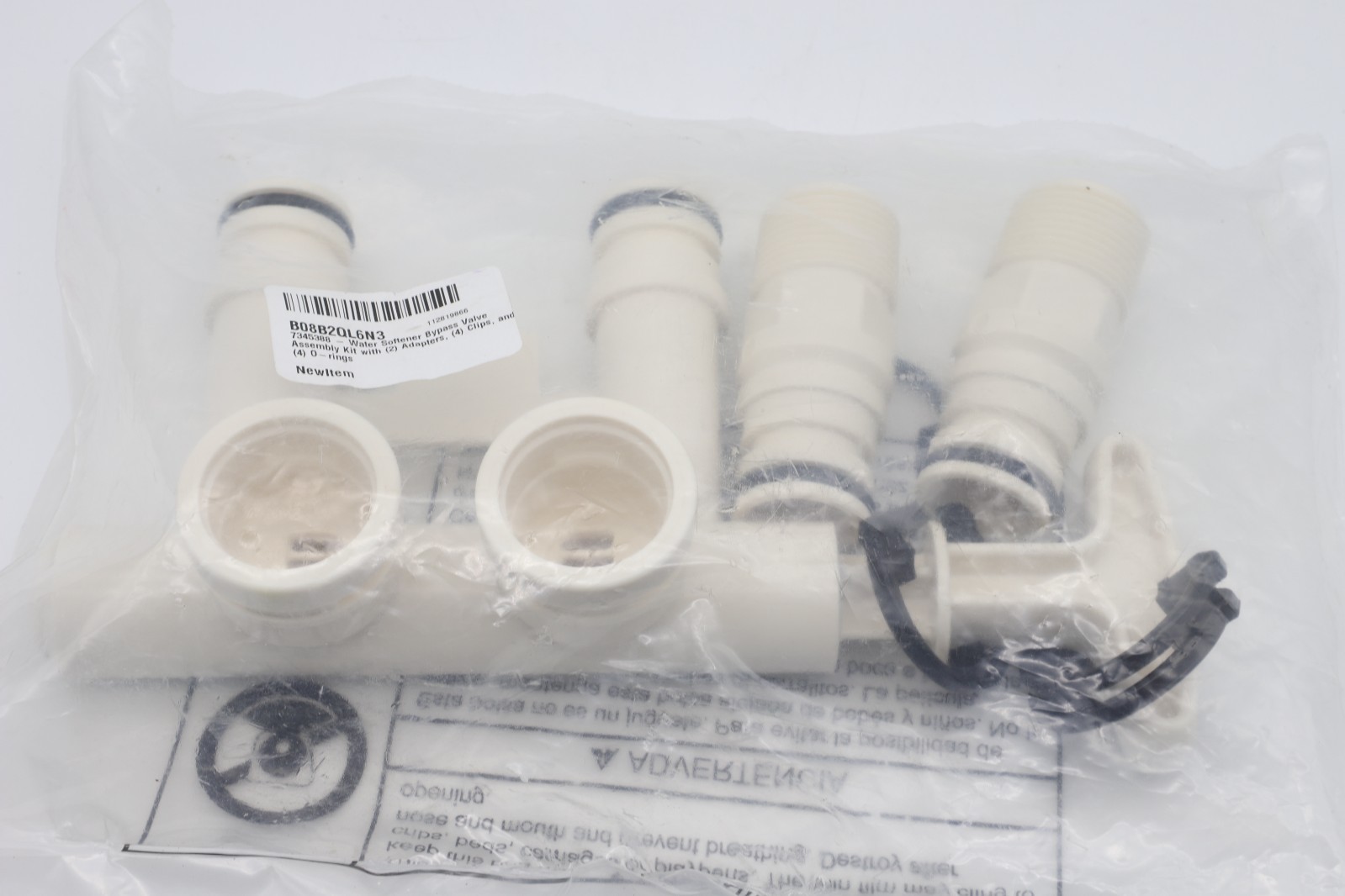 7345388 - Water Softener Bypass Kit with Adapters and Clips - Authentic OEM KIT